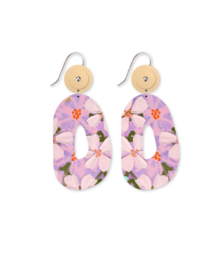 Kelsie Rose Floating Florals Organic Oval Drop Earring