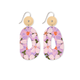 Kelsie Rose Floating Florals Organic Oval Drop Earring