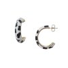 Cowprint Enamel Hoop Earring White