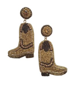 Dancing Boots Beaded Earring Gold