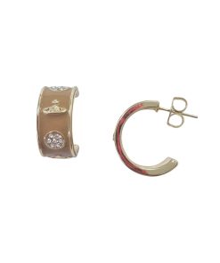 Enamel Diamante Hoop Earring Mustard