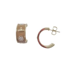 Enamel Diamante Hoop Earring Mustard