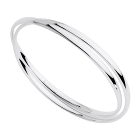 Duet Silver Bangle