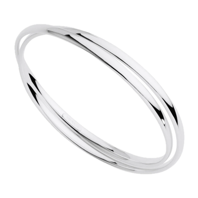 Duet Silver Bangle