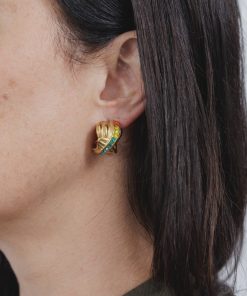 Olivia Gold Multi Stone Earring