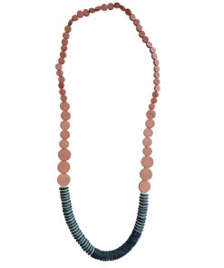 Laroda Wooden Necklace Dusty Pink Teal